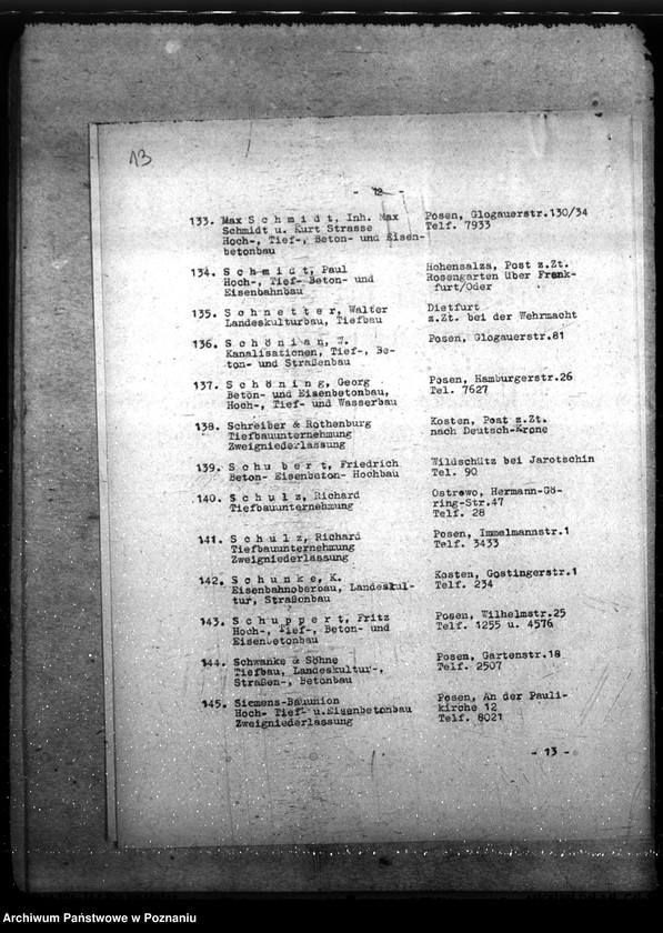 Obraz 17 z jednostki "Wirtschaftsgruppe Bauindustrie- Bezirks- gruppe Wartheland. Mitgliederverzeichnis"