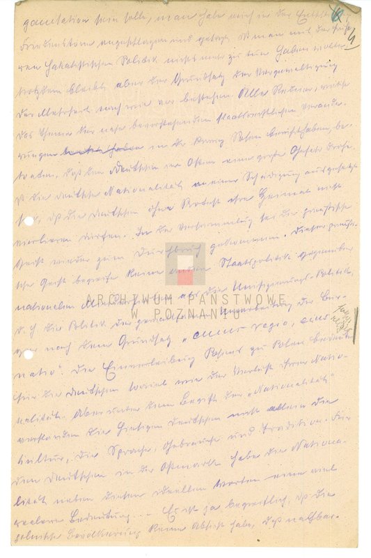 Obraz 14 z jednostki "Sytuacja przed wybuchem powstania wielkopolskiego. /Tłumaczenia z prasy polskiej na język niemiecki, wypisy z prasy niemieckiej w Poznaniu/ - część lV."