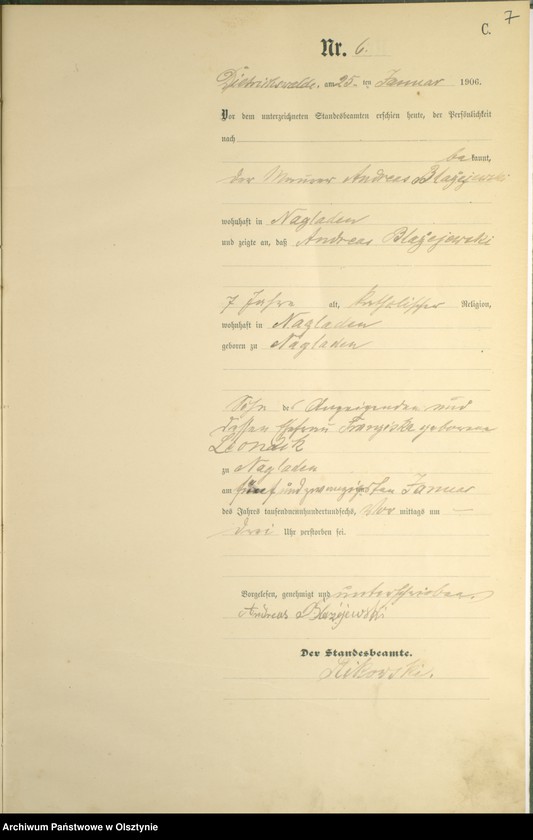 image.from.unit.number "Sterbe-Haupt-Register Nr 1 - 41"