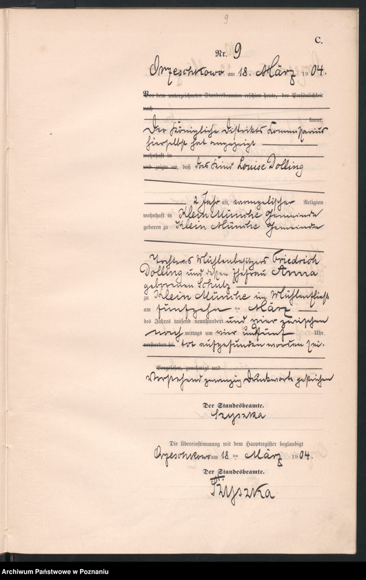 Obraz 12 z jednostki "Sterbe-Neben-Register"