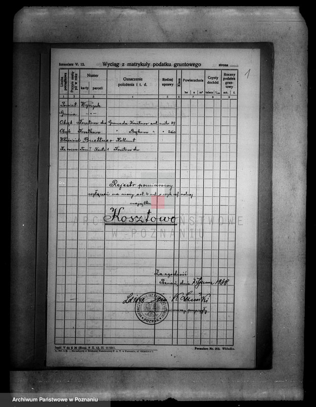 Obraz 5 z jednostki "Rejestr pomiarowy wyłączeń z art. 4 i 5 ustawy o reformie rolnej z majątku Kosztowo powiatu wyrzyskiego"