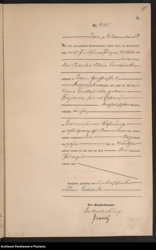 Obraz 20 z jednostki "Księga urodzeń tom VIII"