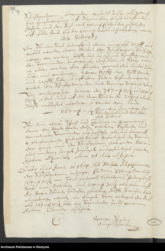 image.from.unit.number "Dziadick [Dziadyk] H. [Haupt] A. [Amt] Osterode [Ostróda]. Acta den Consens, daß die 4 Preussischen Freihufen im Dorfe Dziadick [Dziadyk] auf den Namene des Mich. [Michael] Pilgrimowski gebracht werden mögen"