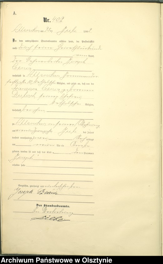 image.from.unit.number "Geburts-Haupt-Register Tom II,Nr 400 - 746"