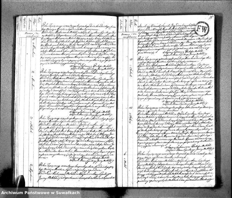 Obraz 11 z jednostki "Księgo Aktów Zeyscia Urzędnika Stanu Cywilnego Gminy Metelskiey Powiatu Seyneńskiego Departamentu Łomżyńskiego od 1-go Stycznia Tysiąc Osimset Trzynastego Roku 1813"