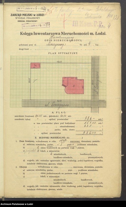 image.from.unit.number "Księga inwentarzowa nieruchomości m. Łodzi ul. Leszczynowa"