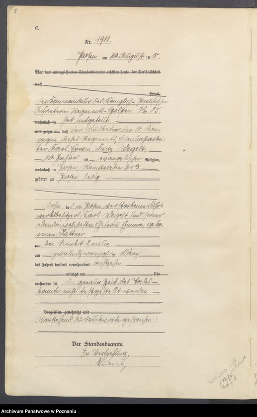 Obraz 10 z jednostki "Księga miejscowa zgonów tom V [Rejestr główny zgonów]"