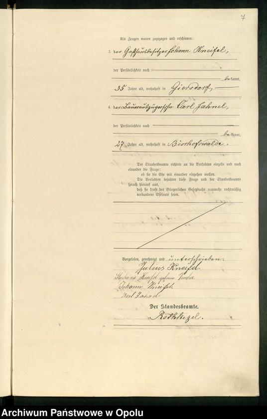 Obraz 11 z jednostki "Heiraths-Haupt-Register des Standsamts Bischofswalde pro 1900"