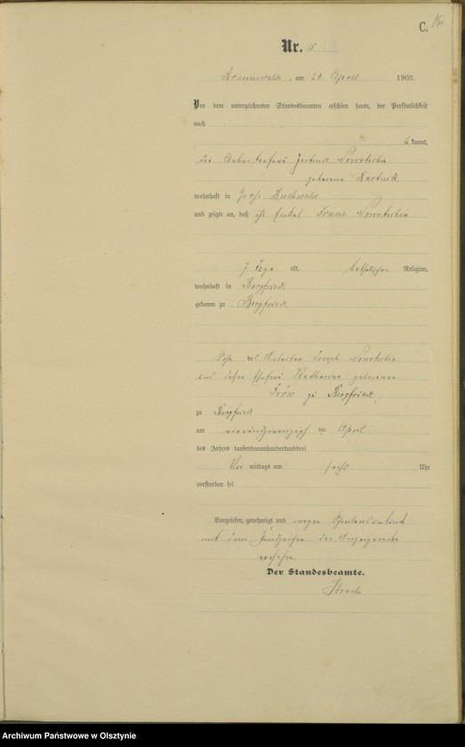 image.from.unit.number "Sterbe-Haupt-Register Nr 1 - 42"