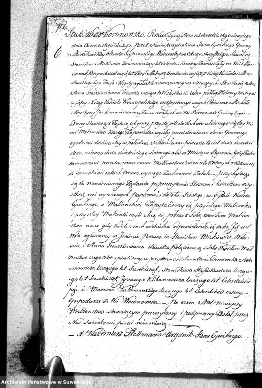 image.from.unit.number "Akta Zaślubionych Gminy Mirosławskiey na Rok 1822"