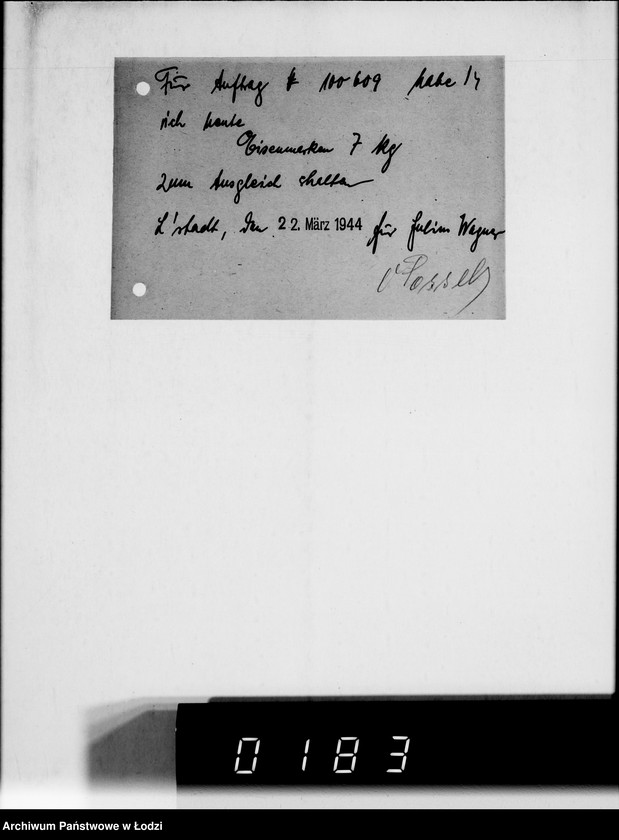 Obraz 18 z jednostki "[Przydział materiałów żelaznych dla Getta]"