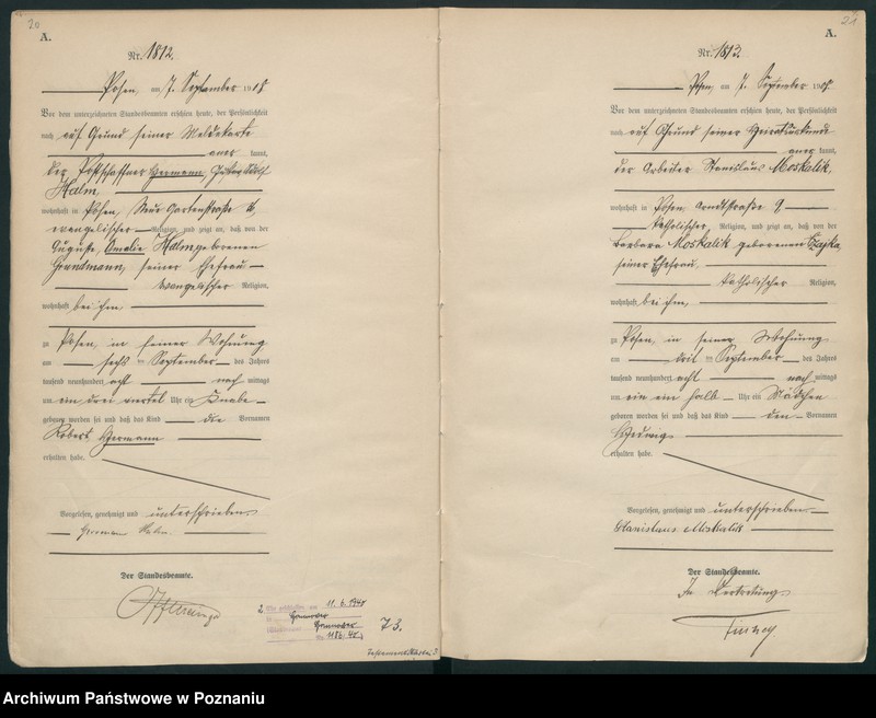 Obraz 13 z jednostki "Księga miejscowa urodzeń tom IV-V [Rejestr główny urodzeń]"