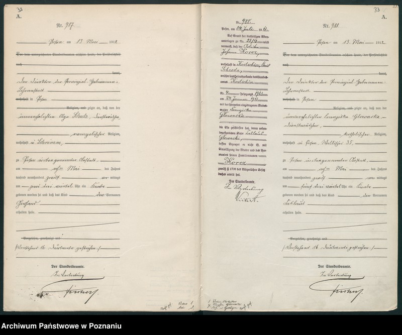 Obraz 19 z jednostki "Księga miejscowa urodzeń tom III [Rejestr główny urodzeń]"