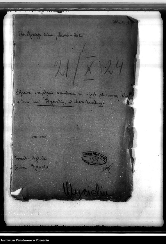 Obraz 4 z jednostki "Sprawa uzyskania zezwolenia na wyrąb jednorazowy 3 poręb w lesie majątku Mycielin powiat kaliski"