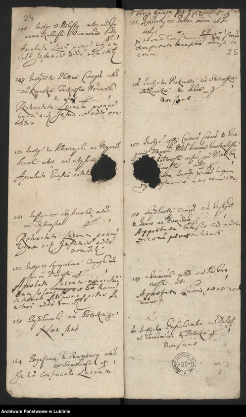 Obraz 15 z jednostki "Regestrum Simplicium Causarum Conseruatarum & Recentium Criminum Anni Dni 1644"