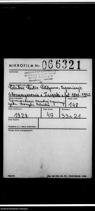 Obraz 2 z jednostki "Sprawozdania Naczelnej Organizacji Zjednoczonego Przemysłu i Rolnictwa Zachodniej Polski"