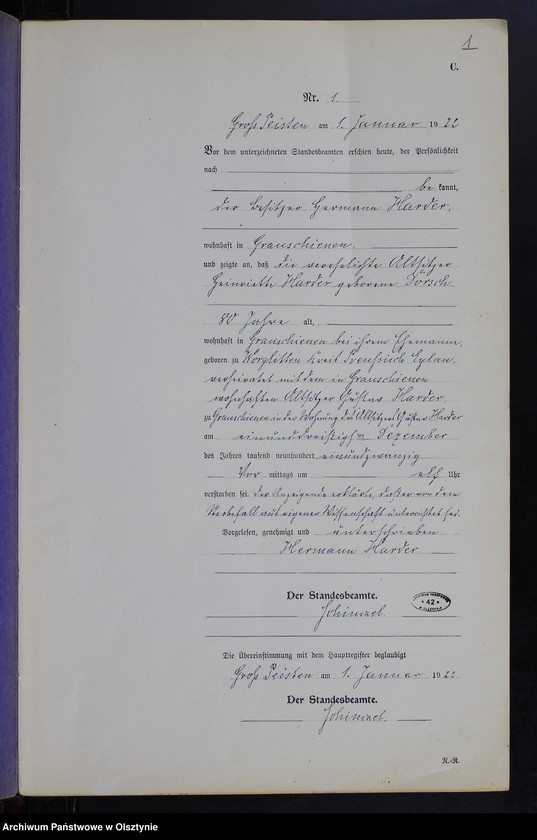 image.from.unit.number "Sterbe-Neben-Register Nr 1 - 19 [ Księga zgonów - wtóropis ]"