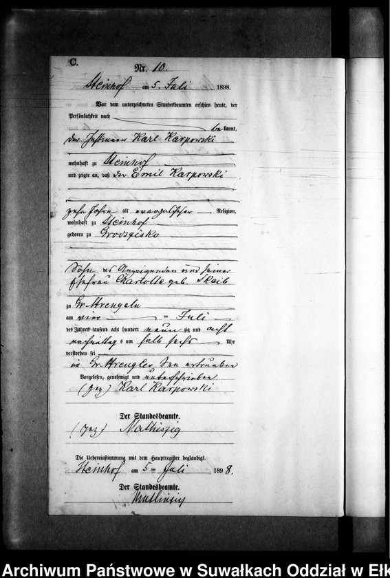 image.from.unit.number "Sterbe-Neben-Register des Preussischen Standes-Amtes Gr. Strengeln Kreis Angerburg"