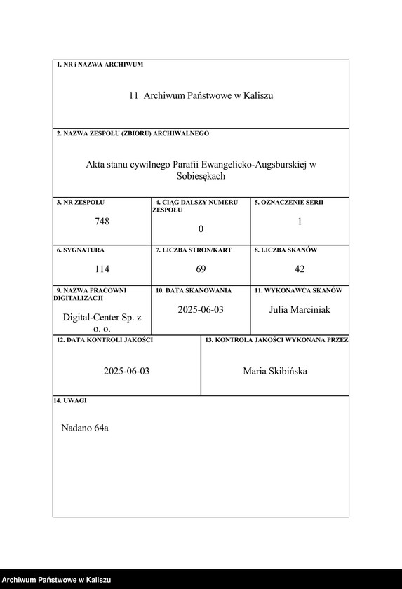 Obraz 1 z jednostki "Duplikat aktów stanu cywilnego urodzeń, zejść i ślubów. Akta zbiorowe małżeństw"