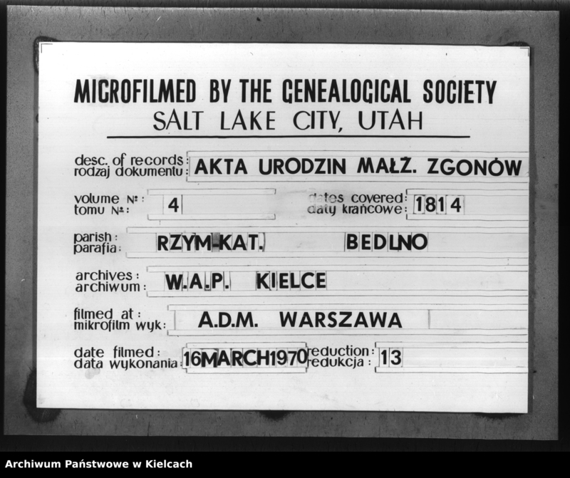 image.from.team "Akta stanu cywilnego Parafii Rzymskokatolickiej w Bedlnie"