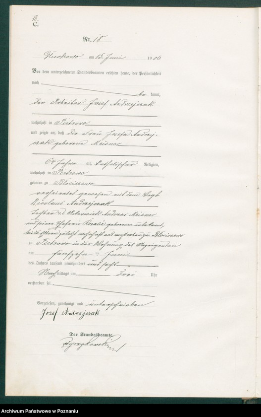 Obraz 20 z jednostki "Sterbe-Haupt-Register"