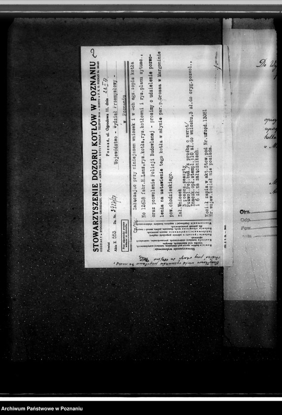 Obraz 6 z jednostki "Młyn parowy J. Grossa w Margoninie pow. Chodzieski /nadzór nad kotłem parowym nr fabr. 12618, woj. 5943/"