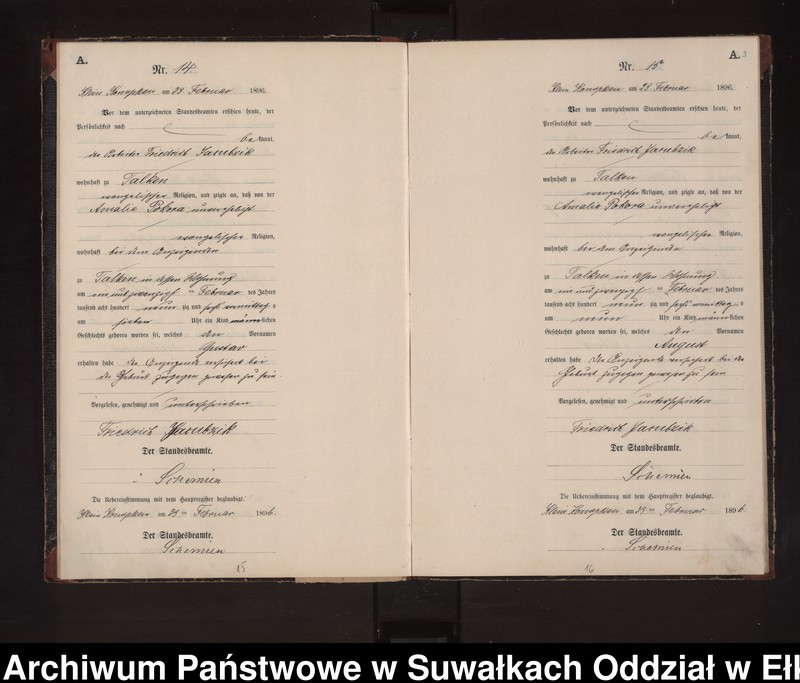 image.from.unit.number "Geburts-Neben-Register des Preussischen Standes-Amtes Gross Konopken Kreis Loetzen"