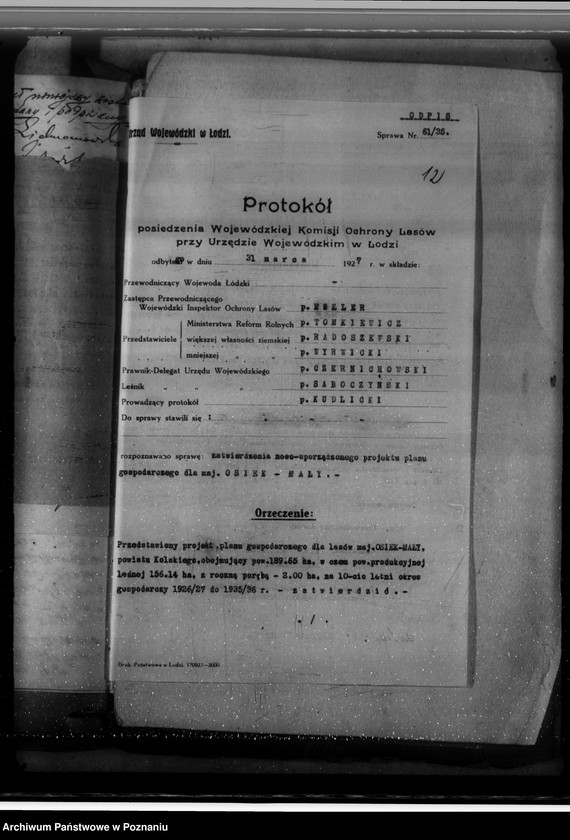 Obraz 16 z jednostki "Zatwierdzenie nowo sporządzonego projektu planu gospodarstwa dla majątku Osiek-Mały powiat kolski gmina Budzisław"