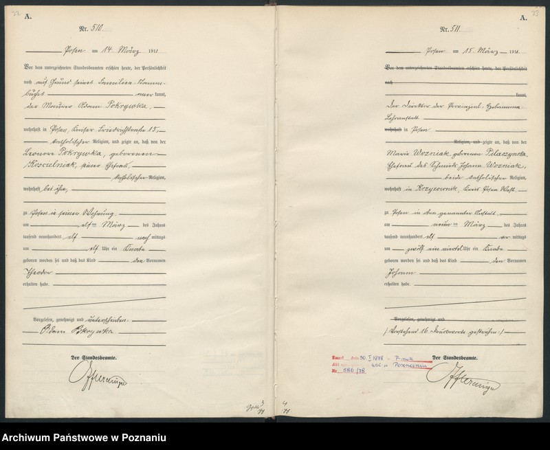 Obraz 19 z jednostki "Księga miejscowa urodzeń tom II [Rejestr główny urodzeń]"