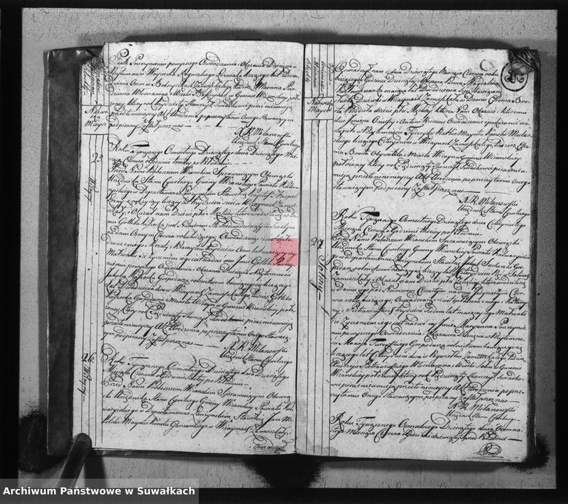 image.from.unit.number "Księga do zapisywania aktów cywilnych urodzenia gminy wiżajńskiey, departamentu łomżyńskiego, powiatu kalwaryjskiego"