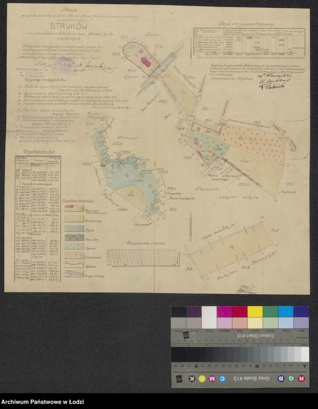 Obraz 1 z jednostki "Plan gruntów należących do Rzymsko-Katolickiego Kościoła parafialnego w miasteczku Stryków, w województwie Łódzkim powiecie Brzezińskim położonych"