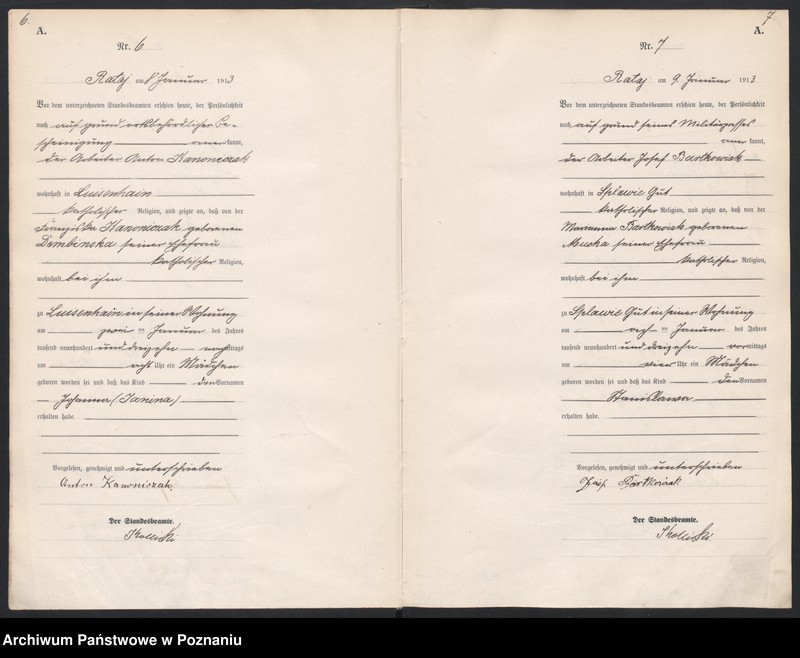 Obraz 6 z jednostki "Księga miejscowa urodzeń [Rejestr główny urodzeń]"