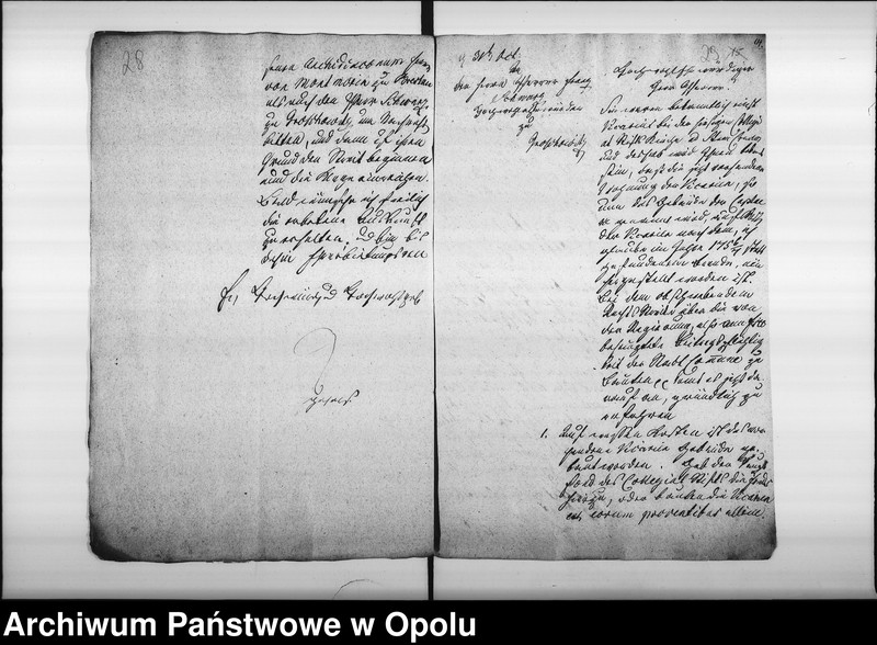 Obraz 19 z jednostki "Manual Acten der hiesigen katholischen Parochianen in der Streit-Sache c/. Fiscum betreffend die gefordert[en] Beiträge zum Bau des Pfarrhaußes in Oppeln Vom Jahre 1828 bis Nov: 1832"