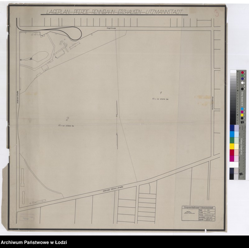 Obraz 1 z jednostki "Lageplan Pferde Rennbahn Erzhausen Litzmannstadt"