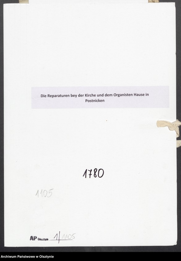 image.from.unit.number "Die Reparaturen bey der Kirche und dem Organisten Hause in Postnicken"