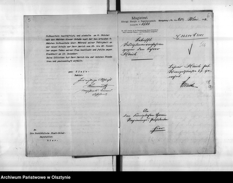 image.from.unit.number "Disciplinarverfahren wieder den Lehrer Herich [Adolf Ferdinand]"