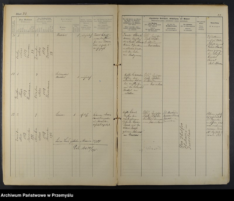 image.from.unit.number "Geburtsmatrik des israelitischen Matriken-Bezirkes Jaroslau pro 1889"