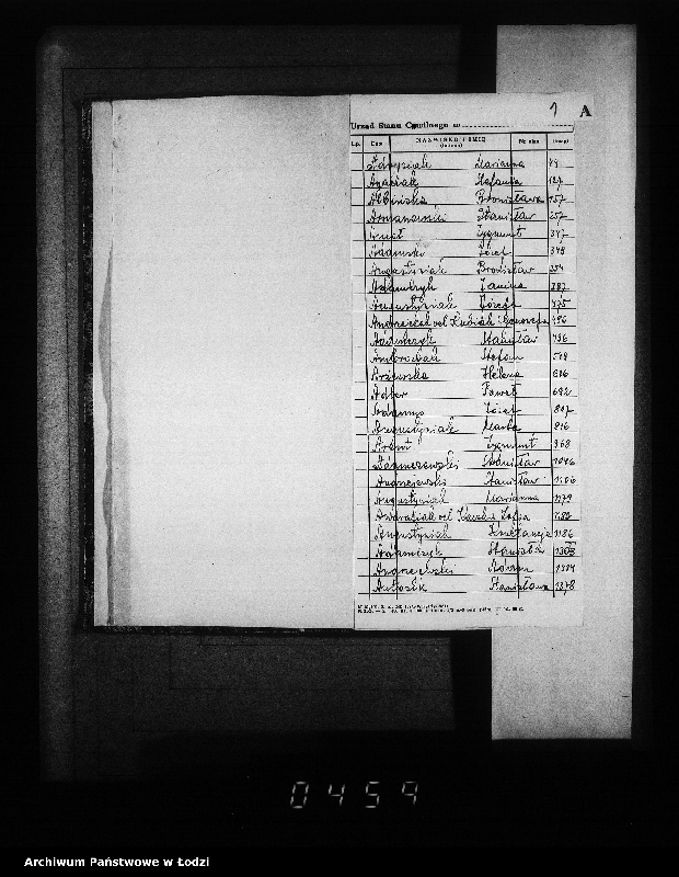 Obraz 5 z jednostki "Skorowidz do akt urodzeń"