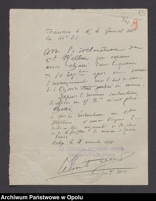 image.from.unit.number "/Korespondencja dotycząca spraw spornych: wypadki, incydenty - pisma, sprawozdania, raporty/ XI 1921"