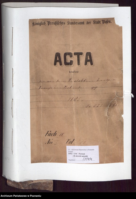 Obraz 2 z jednostki "Die von den Verlobten beigebrachten Urkunden zur Eheschliessung pro 1895"