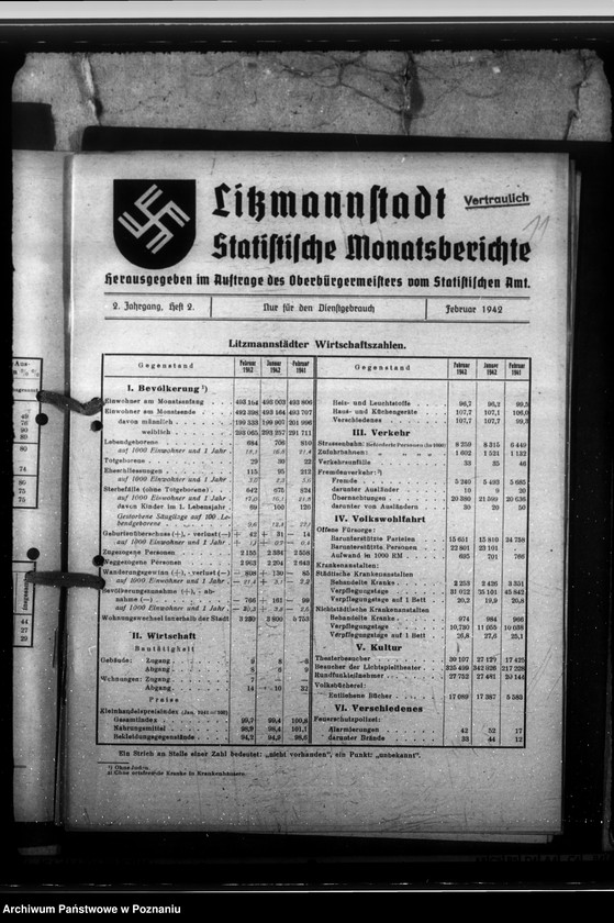 Obraz 15 z jednostki "Litzmannstadt - Statistische Monats- Berichte"