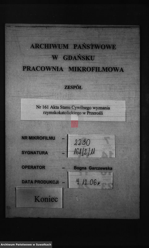 Obraz 17 z jednostki "Dokumenty k Aktam brakosočestavšichsja Pržerosl