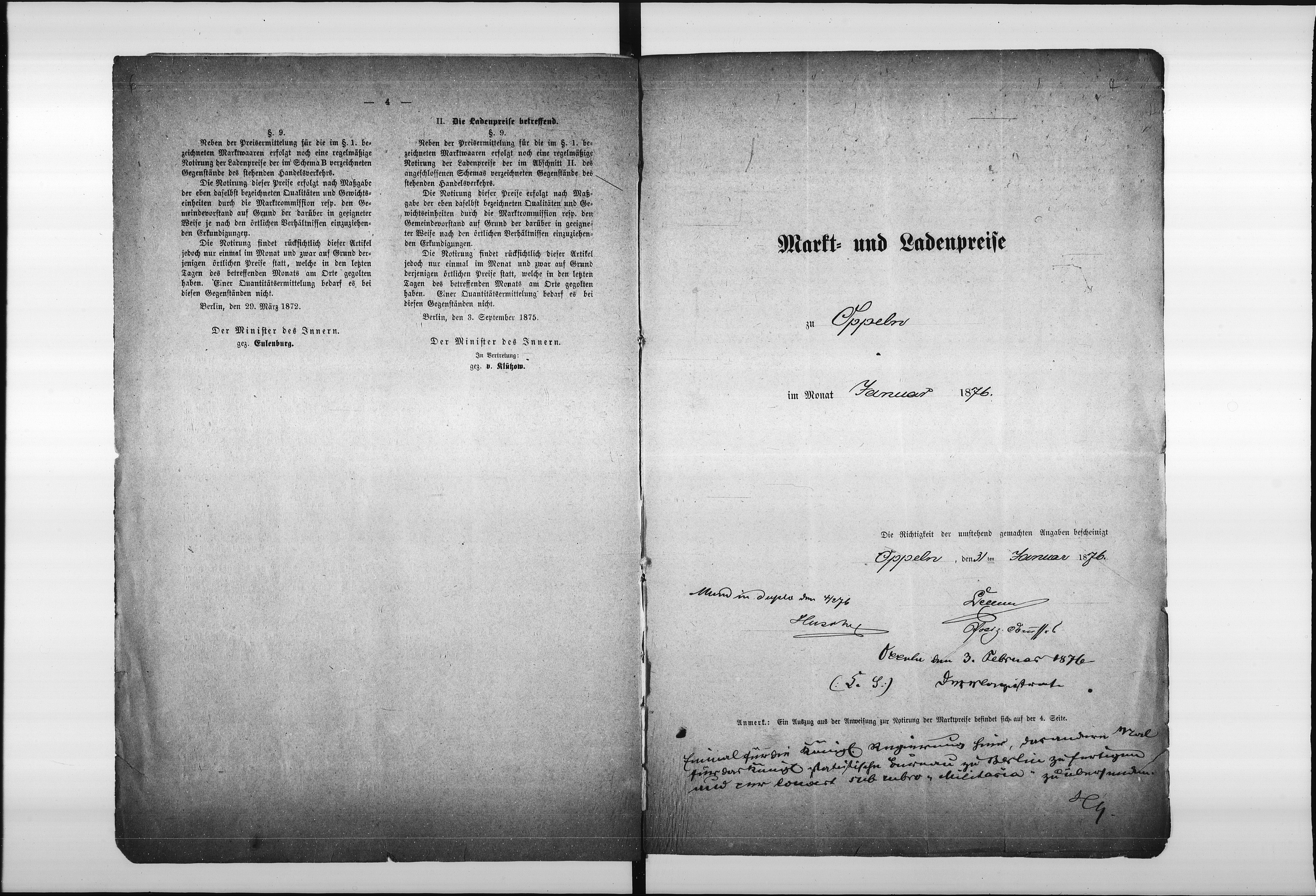 Obraz 9 z jednostki "Acta des Magistrats zu Oppeln betreffend Marktpreis-Tabellen"