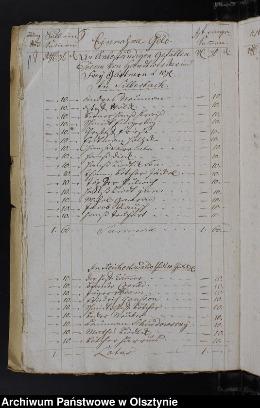 image.from.unit.number "Jahr Kirchen Rechnung der Silberbachschen Kirchen aller Einnahme und Ausgabe wie auch Bau-Rechnung"