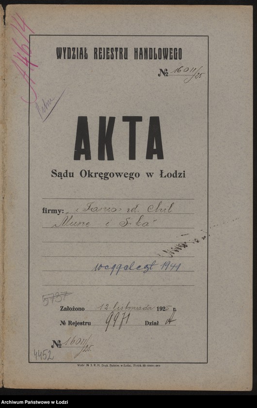 Obraz 2 z jednostki ""Tanio" wł. Chil Mune i S-ka- sprzedaż towarów dzianych"