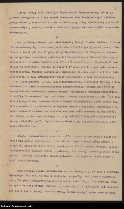 Obraz 4 z jednostki "Bracia Baumgartner i S-ka – fabryka knotów i sznurów"