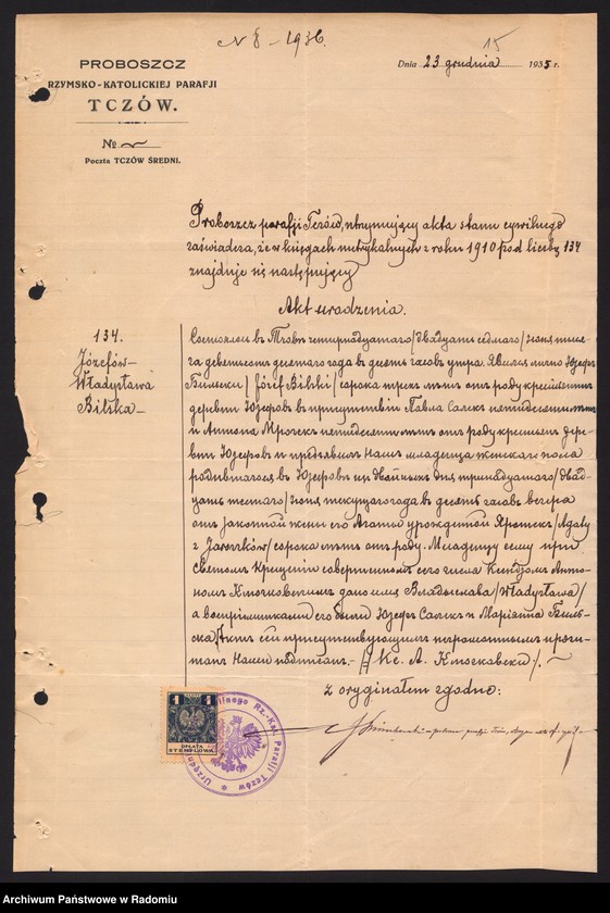 image.from.unit.number "[Alegata do akt zaślubionych parafii św. Jana w Radomiu za 1936 r.]"