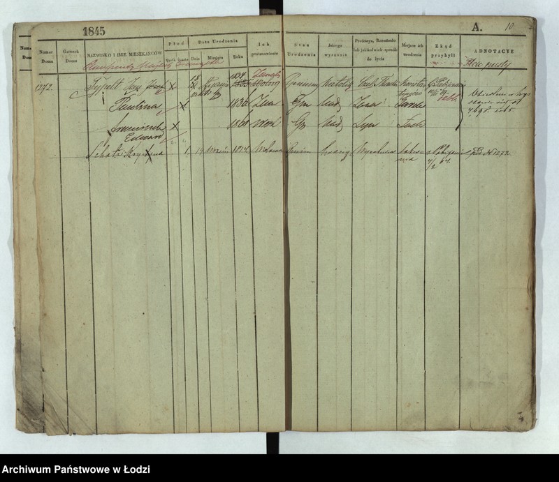 Obraz 8 z jednostki "[Księga ludności stałej Łódź nr 1269-1445]"