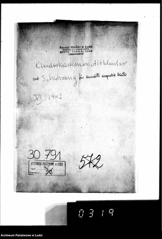 Obraz 4 z jednostki "Kleiderkammer. Altkleider und Schuhzeug für auswärts eingesetzte Arbeiter"