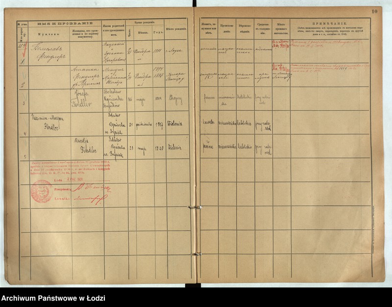 Obraz 10 z jednostki "[Księga ludności stałej m. Łodzi guberni piotrkowskiej nr domu 154-160]"